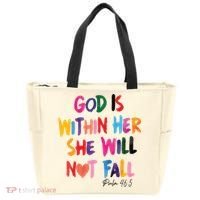 Christian God Is Within Her She Will Not Fall Christian Bible Tote Bag thumb 0
