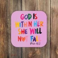 Christian God Is Within Her She Will Not Fall Christian Bible Coaster thumb 0