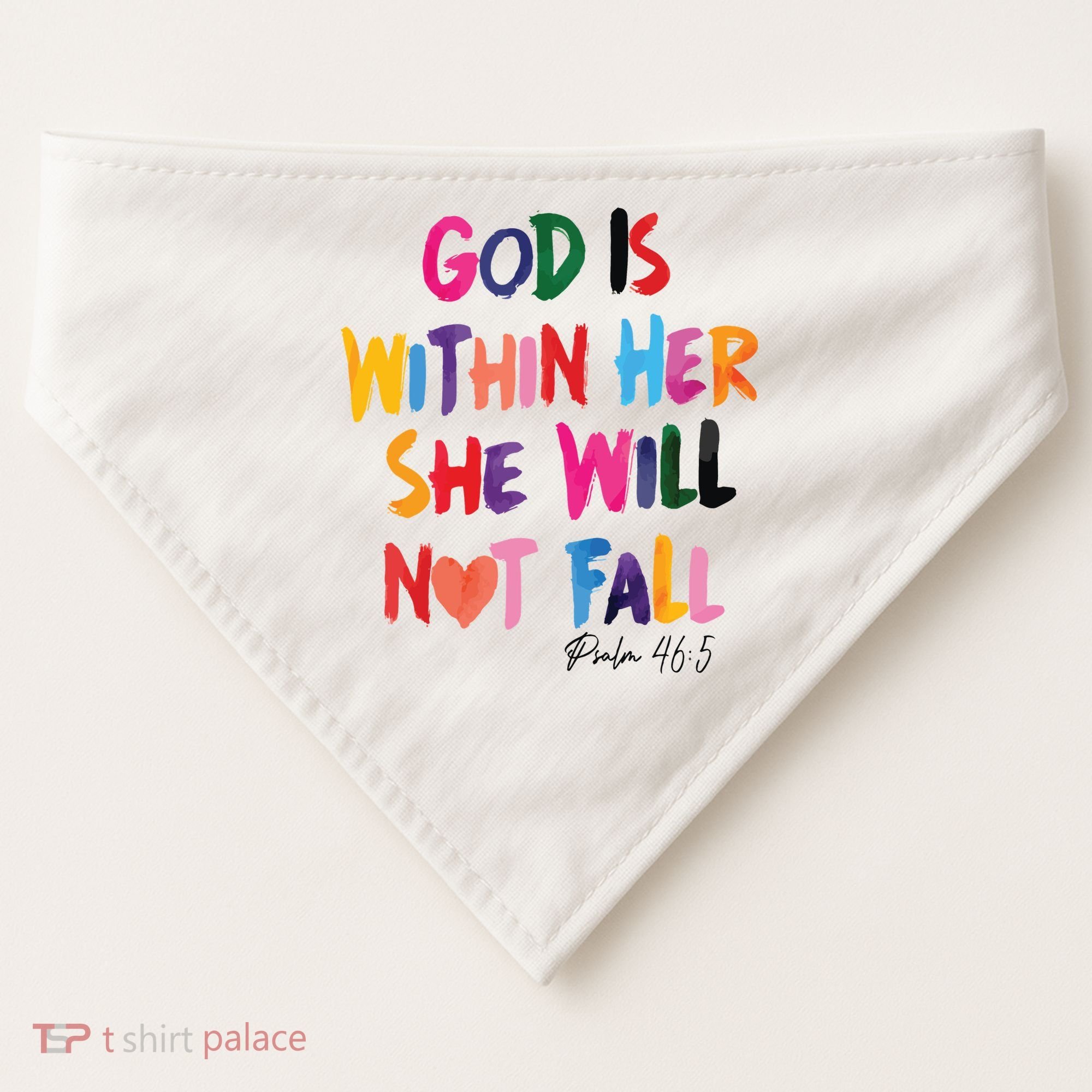 Christian God Is Within Her She Will Not Fall Christian Bible USA-Made Doggie Bandana