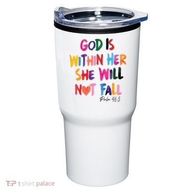 Christian God Is Within Her She Will Not Fall Christian Bible Tumbler