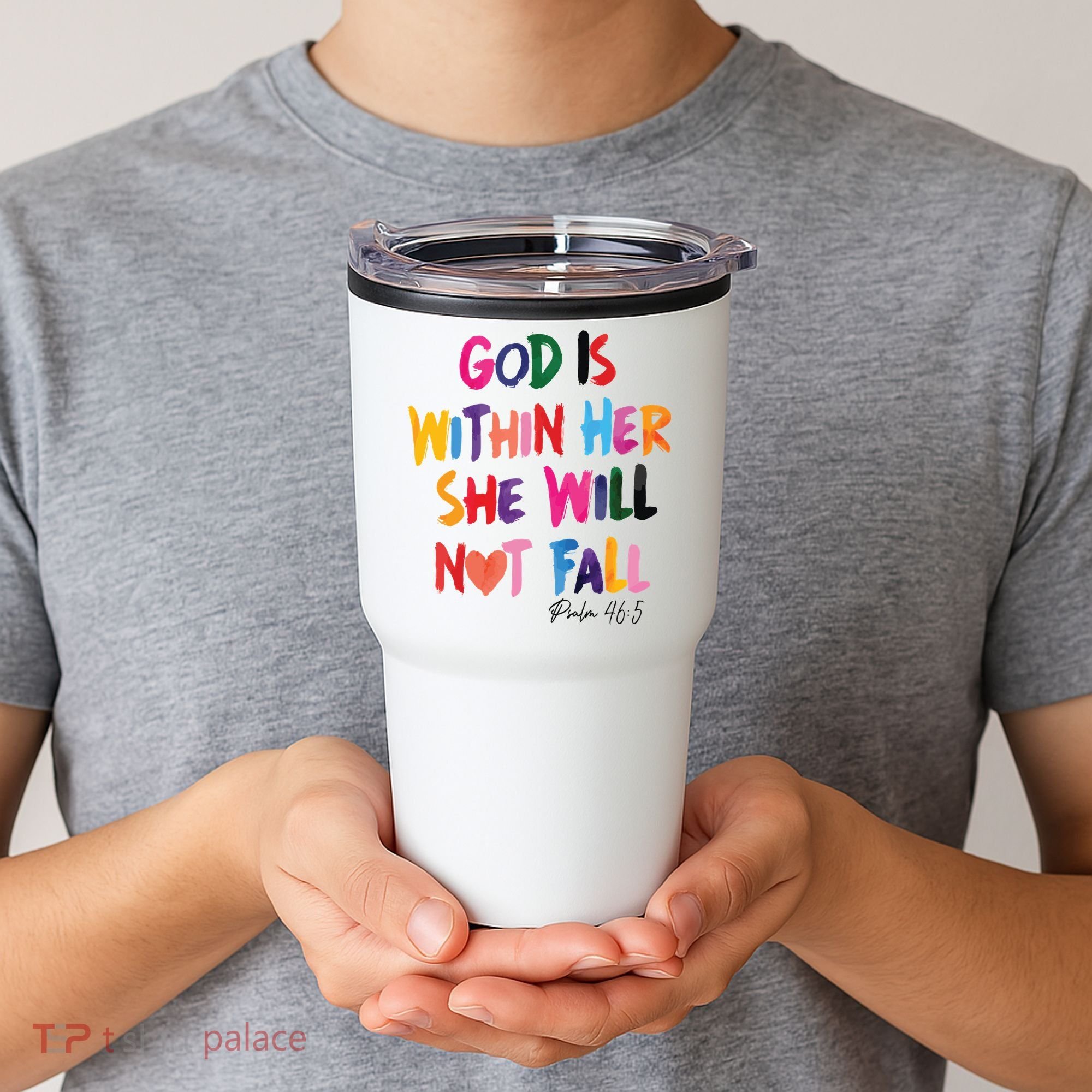 Christian God Is Within Her She Will Not Fall Christian Bible Tumbler