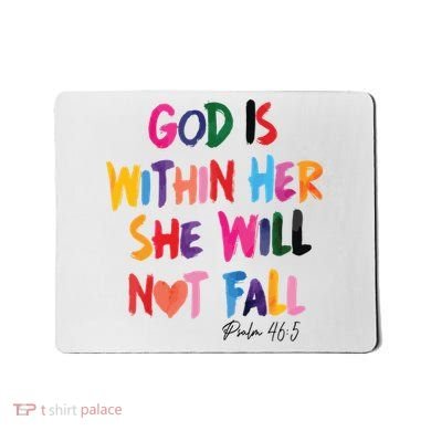 Christian God Is Within Her She Will Not Fall Christian Bible Mousepad