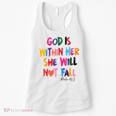 Christian God Is Within Her She Will Not Fall Christian Bible Women's Tank Top