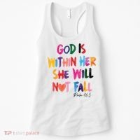 Christian God Is Within Her She Will Not Fall Christian Bible Women's Tank Top thumb 0