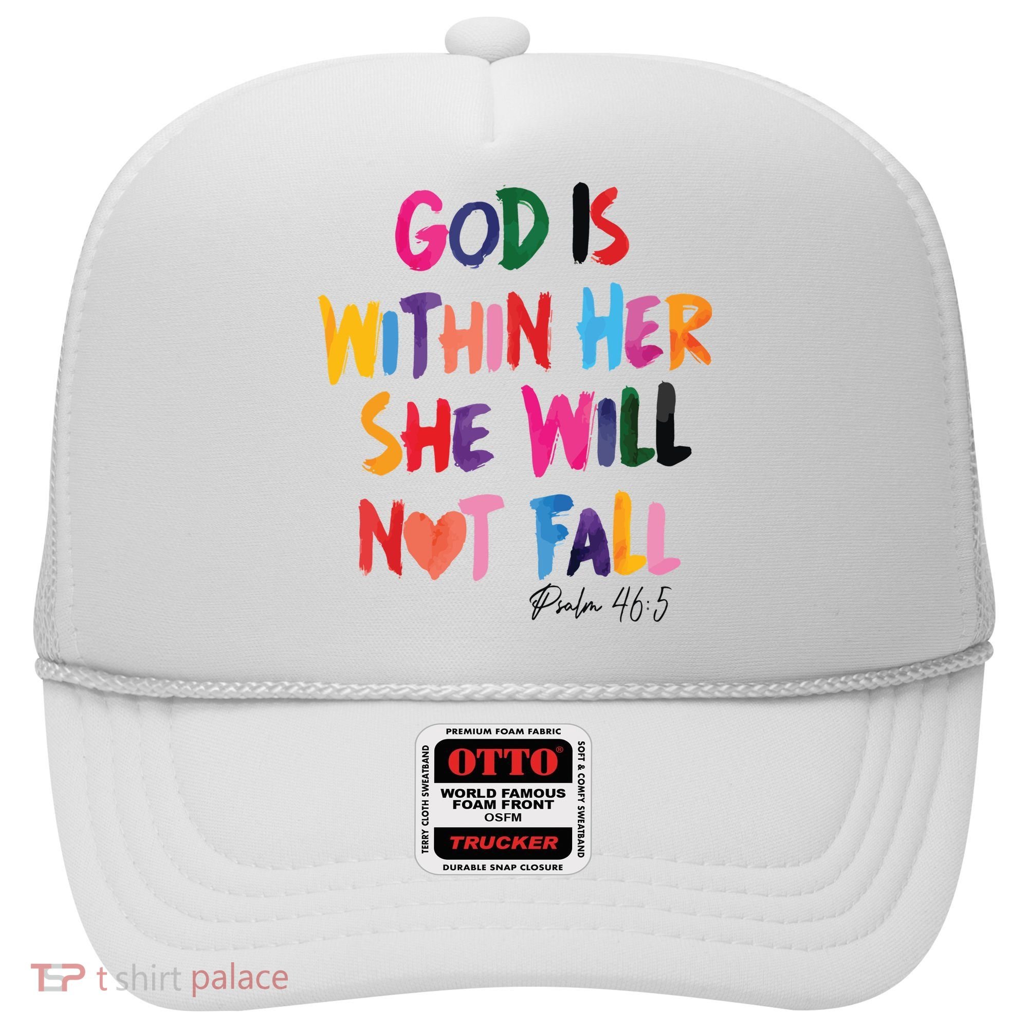 Christian God Is Within Her She Will Not Fall Christian Bible Hat