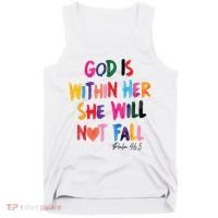 Christian God Is Within Her She Will Not Fall Christian Bible Tank Top thumb 0