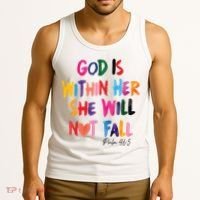 Christian God Is Within Her She Will Not Fall Christian Bible Tank Top thumb 3