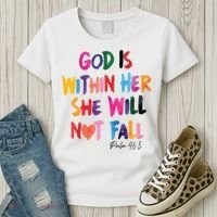 Christian God Is Within Her She Will Not Fall Christian Bible Women's T-Shirt thumb 3