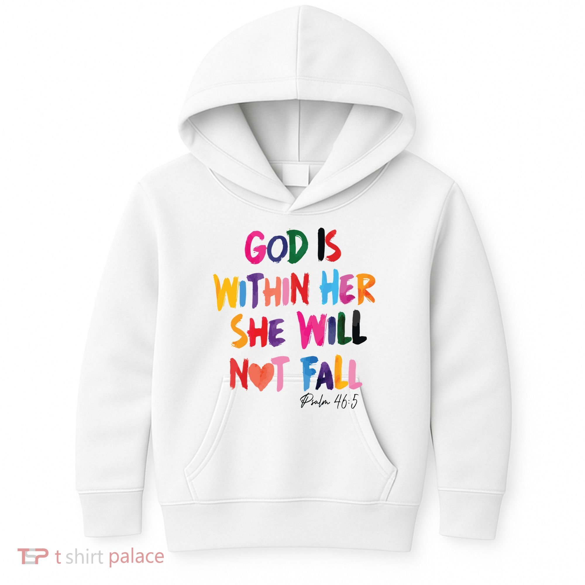 Christian God Is Within Her She Will Not Fall Christian Bible Kids Hoodie