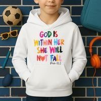 Christian God Is Within Her She Will Not Fall Christian Bible Kids Hoodie thumb 2
