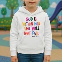 Christian God Is Within Her She Will Not Fall Christian Bible Kids Hoodie thumb 3