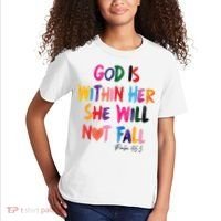 Christian God Is Within Her She Will Not Fall Christian Bible Kids T-Shirt thumb 2