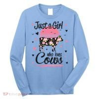 Cow Gift Just A Girl Who Loves Cows Cool Gift Long Sleeve Shirt thumb 0