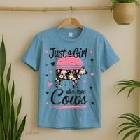 Cow Gift Just A Girl Who Loves Cows Cool Gift T-Shirt thumb 2