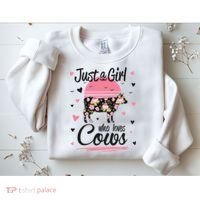 Cow Gift Just A Girl Who Loves Cows Cool Gift Sweatshirt thumb 2