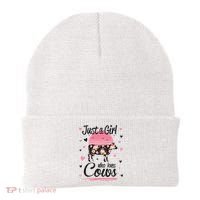 Cow Gift Just A Girl Who Loves Cows Cool Gift Beanie thumb 0