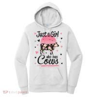 Cow Gift Just A Girl Who Loves Cows Cool Gift Women's Hoodie thumb 0