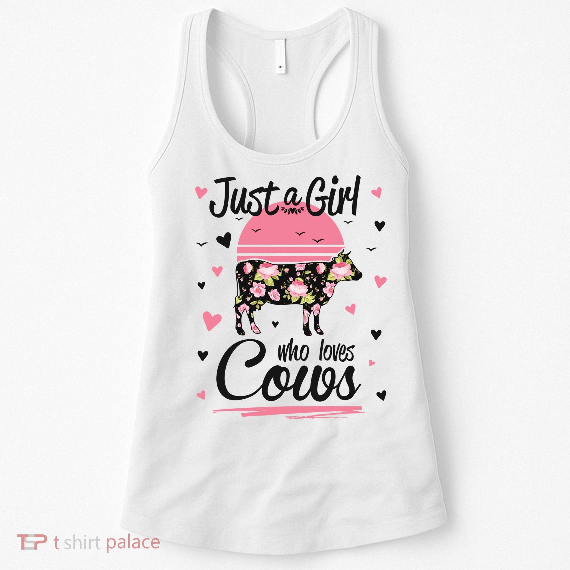Cow Gift Just A Girl Who Loves Cows Cool Gift Women's Tank Top