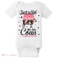 Cow Gift Just A Girl Who Loves Cows Cool Gift Baby Bodysuit thumb 0