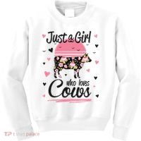 Cow Gift Just A Girl Who Loves Cows Cool Gift Kids Sweatshirt thumb 0