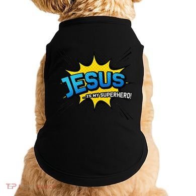 Christian Gift Jesus Is My Superhero Fun Comic Book Doggie Tank