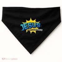 Christian Gift Jesus Is My Superhero Fun Comic Book USA-Made Doggie Bandana thumb 0