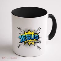 Christian Gift Jesus Is My Superhero Fun Comic Book Coffee Mug thumb 1