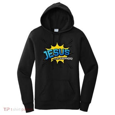 Christian Gift Jesus Is My Superhero Fun Comic Book Women's Hoodie