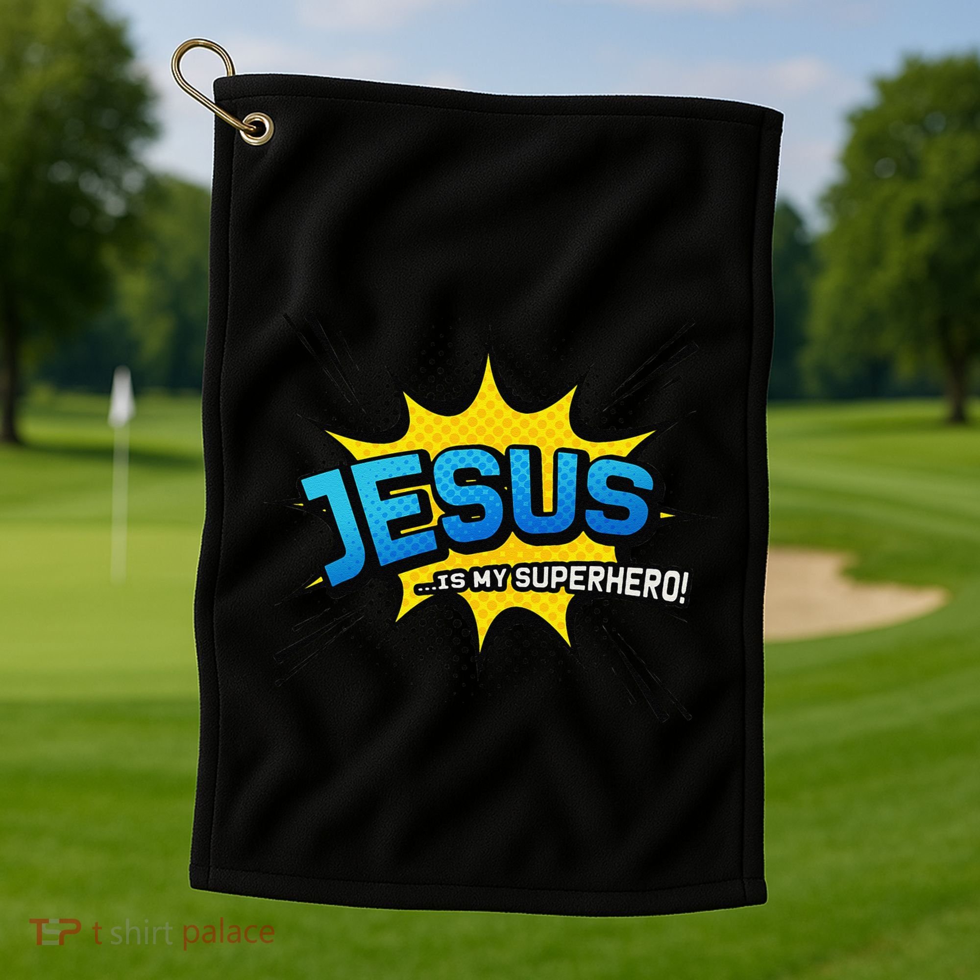 Christian Gift Jesus Is My Superhero Fun Comic Book Golf Towel