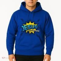 Christian Gift Jesus Is My Superhero Fun Comic Book Hoodie thumb 2
