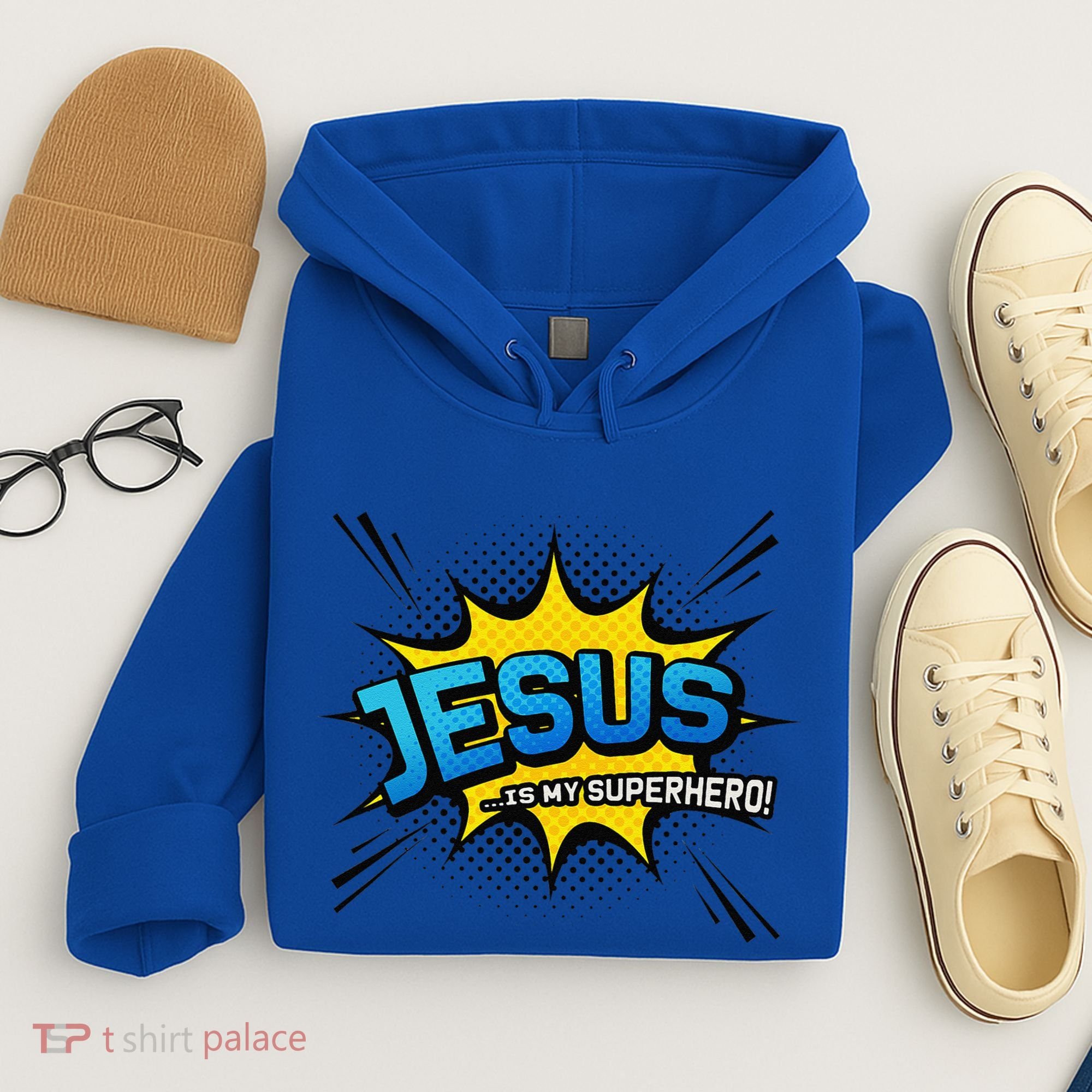 Christian Gift Jesus Is My Superhero Fun Comic Book Hoodie