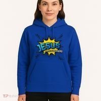 Christian Gift Jesus Is My Superhero Fun Comic Book Hoodie thumb 5
