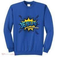 Christian Gift Jesus Is My Superhero Fun Comic Book Sweatshirt thumb 0