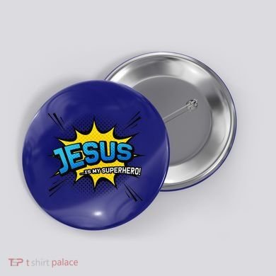 Christian Gift Jesus Is My Superhero Fun Comic Book Button