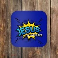 Christian Gift Jesus Is My Superhero Fun Comic Book Coaster thumb 0