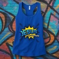 Christian Gift Jesus Is My Superhero Fun Comic Book Women's Tank Top thumb 3
