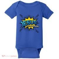 Christian Gift Jesus Is My Superhero Fun Comic Book Baby Bodysuit thumb 0