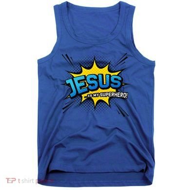 Christian Gift Jesus Is My Superhero Fun Comic Book Tank Top