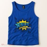 Christian Gift Jesus Is My Superhero Fun Comic Book Tank Top thumb 2