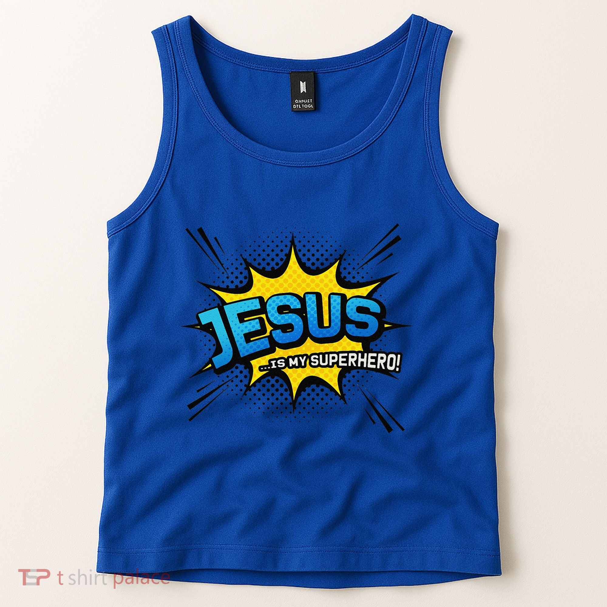 Christian Gift Jesus Is My Superhero Fun Comic Book Tank Top