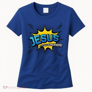 Christian Gift Jesus Is My Superhero Fun Comic Book Women's T-Shirt