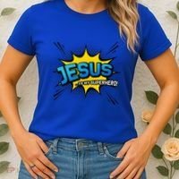 Christian Gift Jesus Is My Superhero Fun Comic Book Women's T-Shirt thumb 2