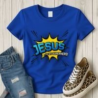 Christian Gift Jesus Is My Superhero Fun Comic Book Women's T-Shirt thumb 3