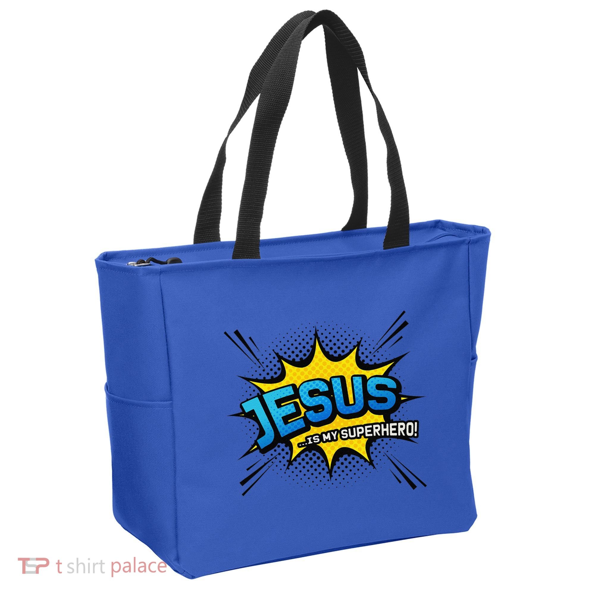 Christian Gift Jesus Is My Superhero Fun Comic Book Tote Bag