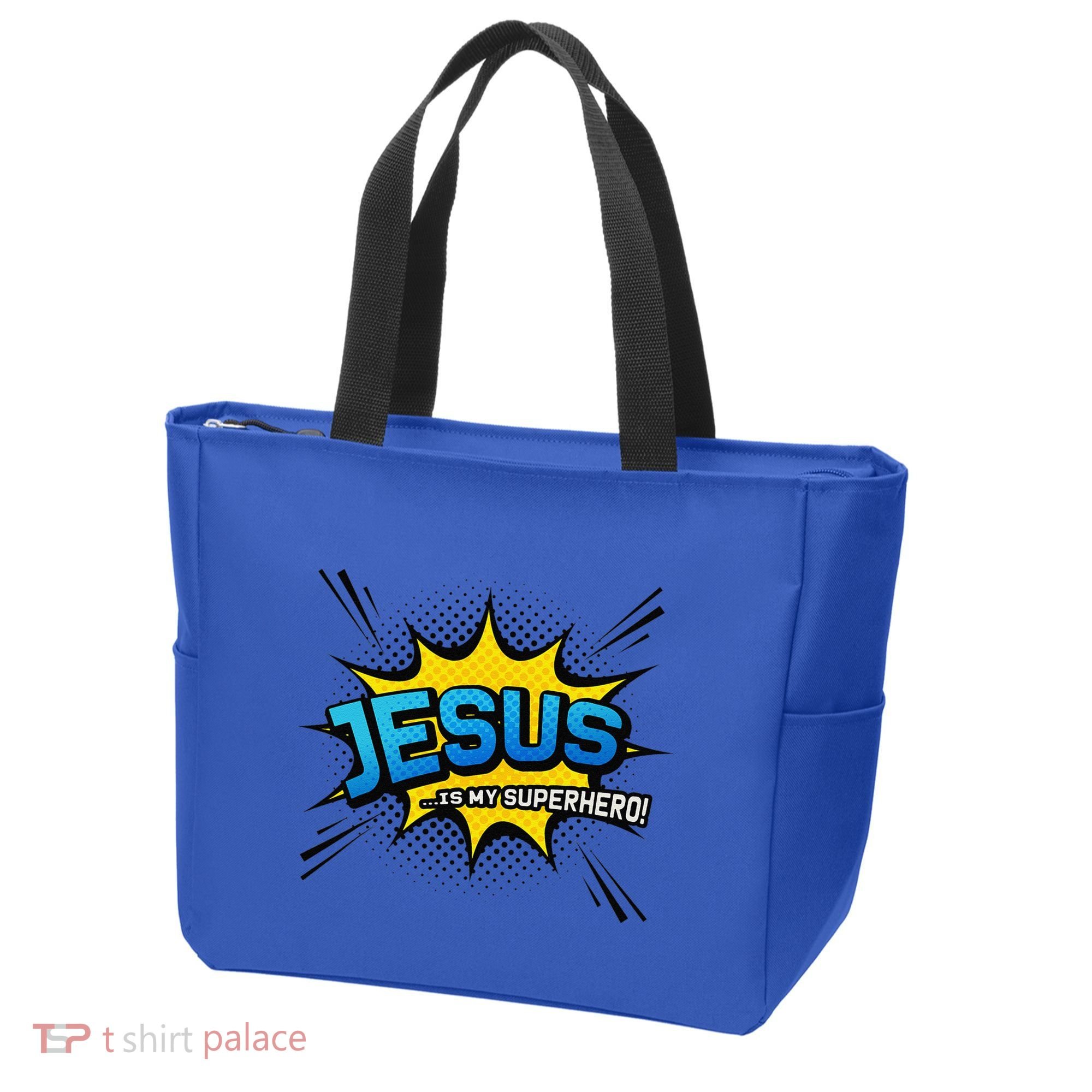 Christian Gift Jesus Is My Superhero Fun Comic Book Tote Bag