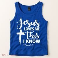 Christian Gift Jesus Love Me This I Know Tank Top thumb 2