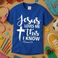 Christian Gift Jesus Love Me This I Know Kids T-Shirt thumb 3
