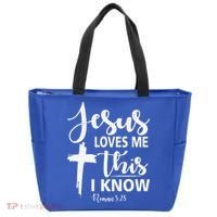 Christian Gift Jesus Love Me This I Know Tote Bag thumb 0