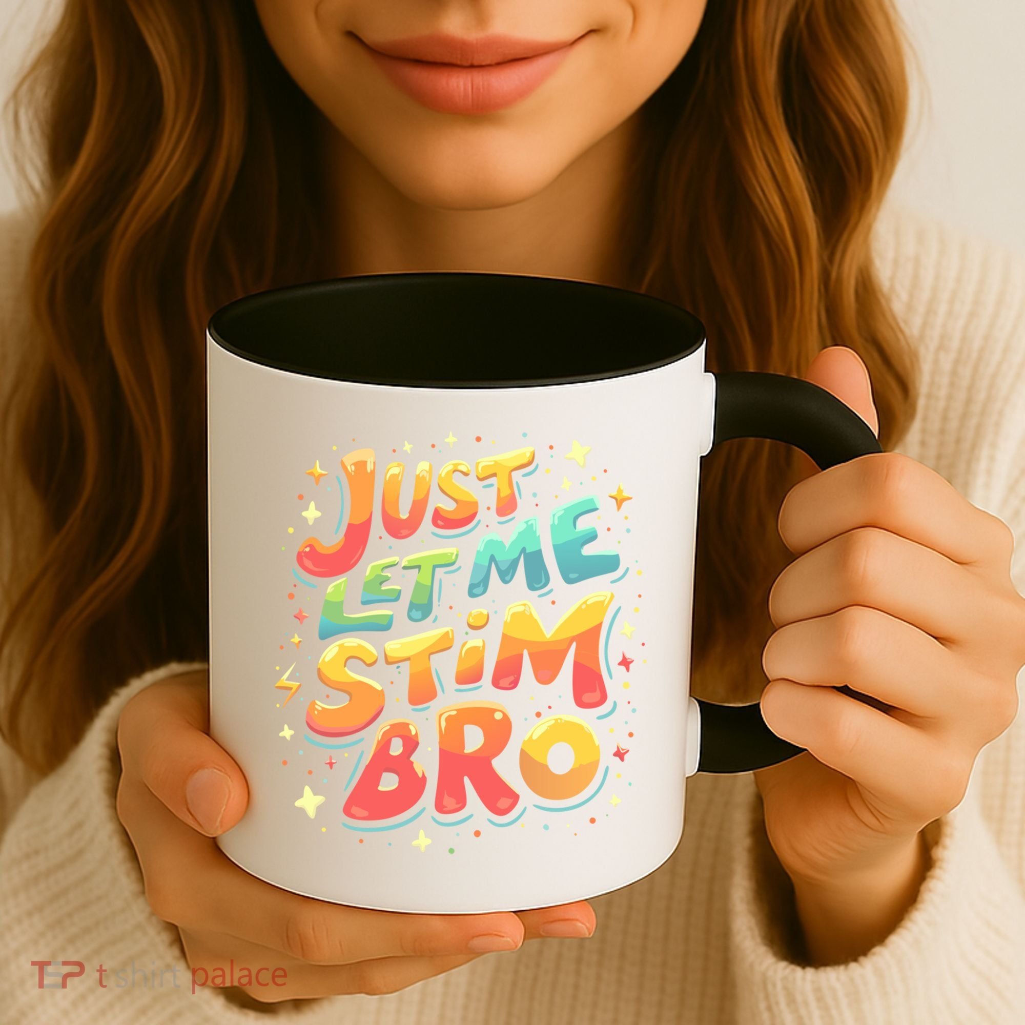 Cute Gift Just Let Me Stim Bro Groovy  Funny Autism Awareness  Coffee Mug