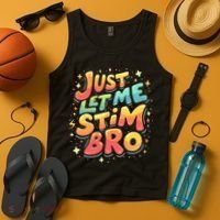 Cute Gift Just Let Me Stim Bro Groovy  Funny Autism Awareness  Tank Top thumb 4